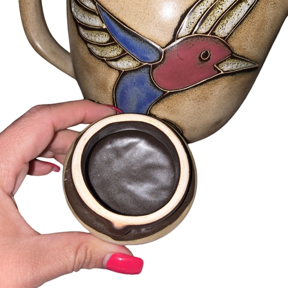 MAYA Stoneware Collection Hummingbird Decorative Tea Pot Mexican Pottery SIGNED - Picture 8 of 8